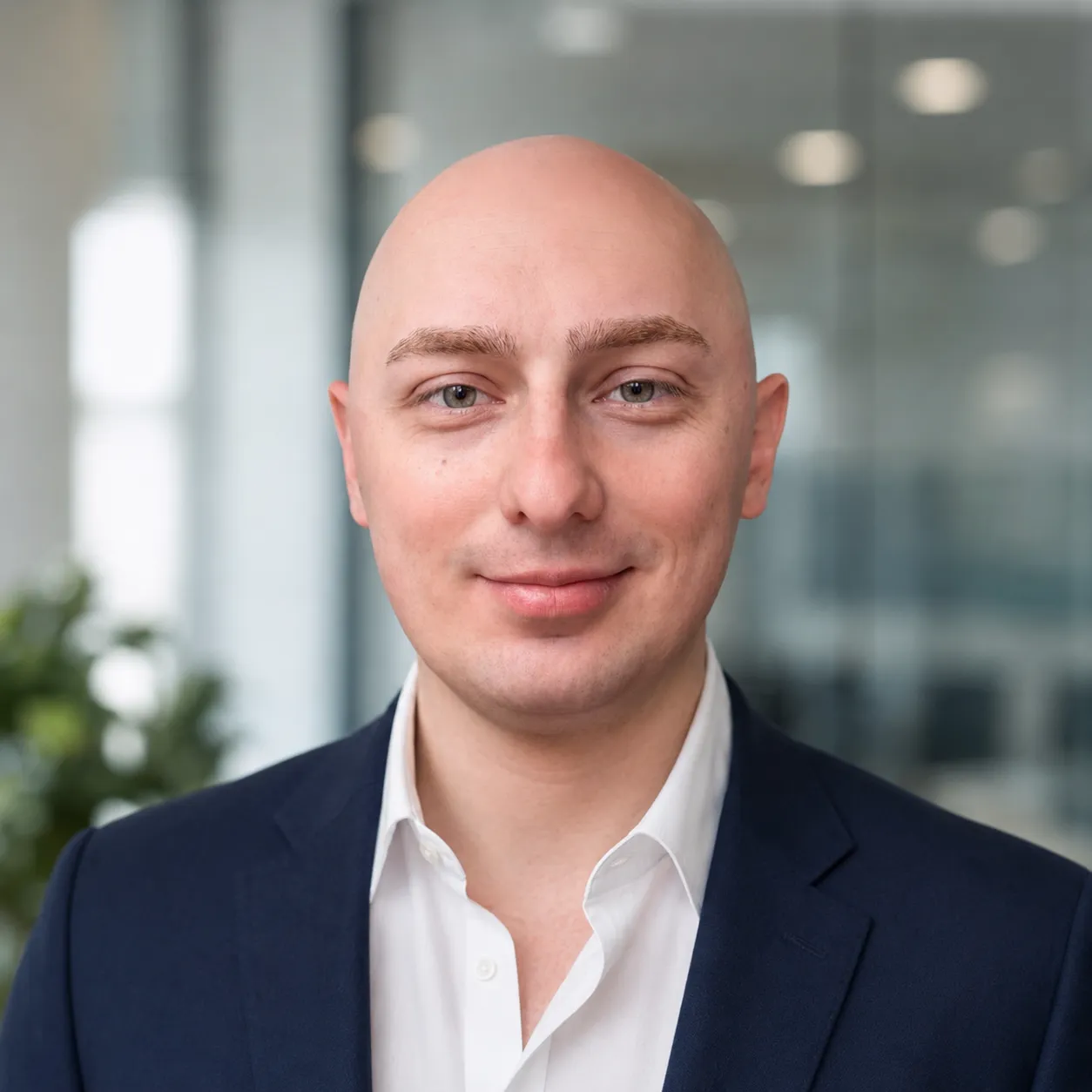 Cristian Exer, photographed in an office